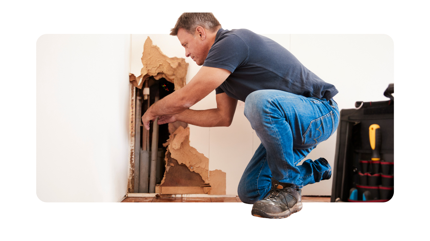 Contractor working on home repairs